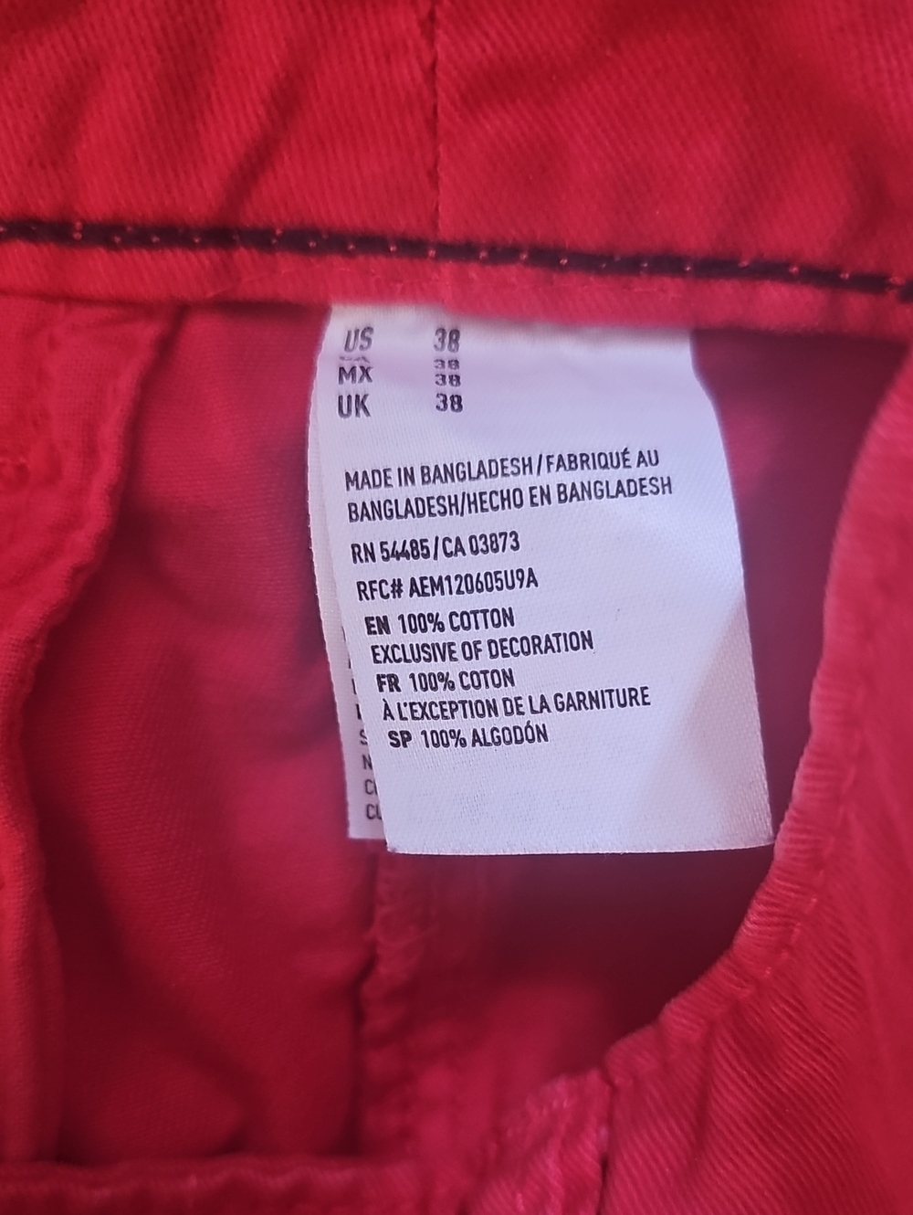 American Eagle Outfitters Bright Red Cotton Pants